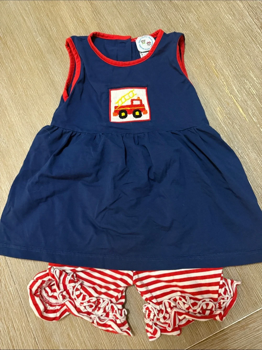 Navy and Red Fire Truck Matching Set